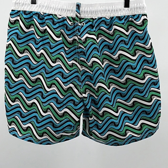 Bugatchi Wavy Print Swim Trunks - NWOT - Size Large - Picture 2 of 5